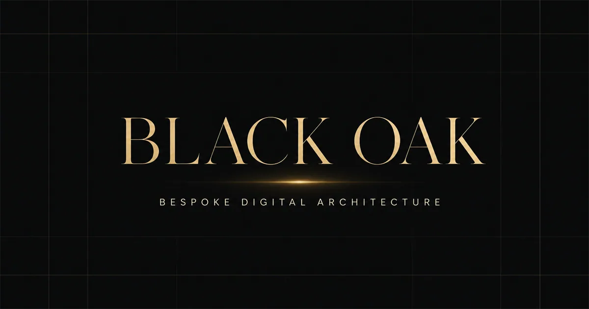 Illustrative Enterprise package website preview featuring Black Oak typography
