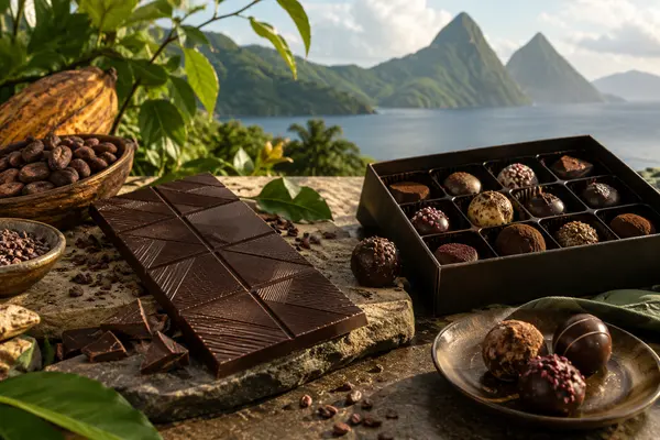 AI-generated realistic food & drink scene for Cocoa Atlas