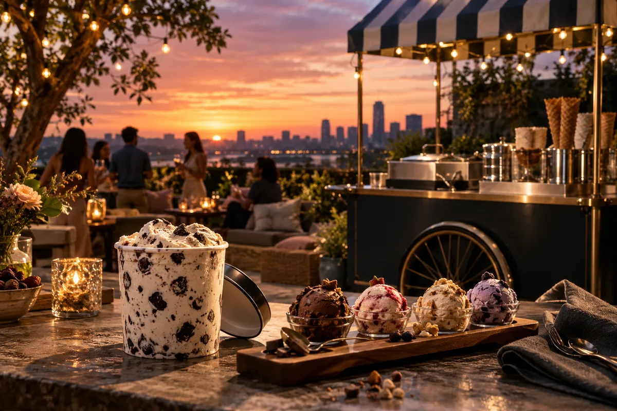 AI-generated realistic food & drink collection for Midnight Scoops