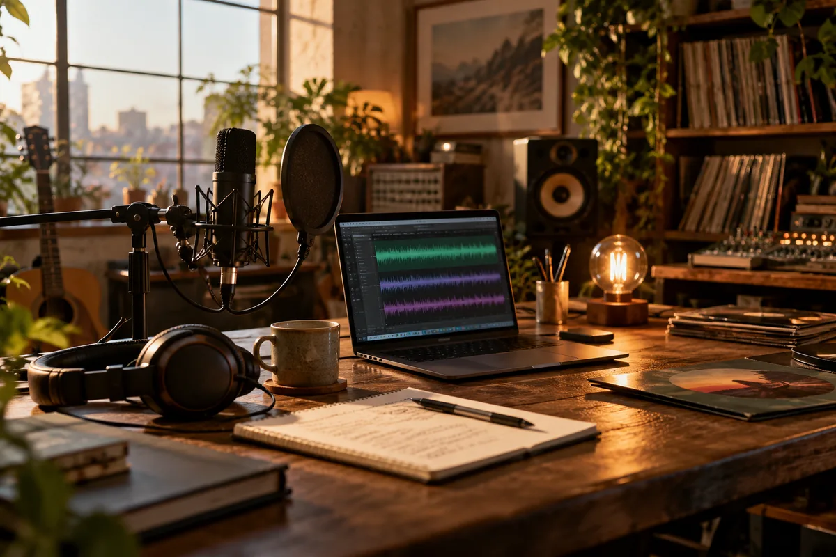 AI-generated realistic creative services collection for Sound Lantern
