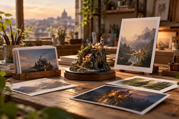 AI-generated realistic art & digital goods scene for Tiny Universe