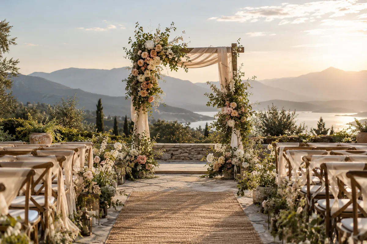 AI-generated realistic events & experiences collection for Wildflower Vows